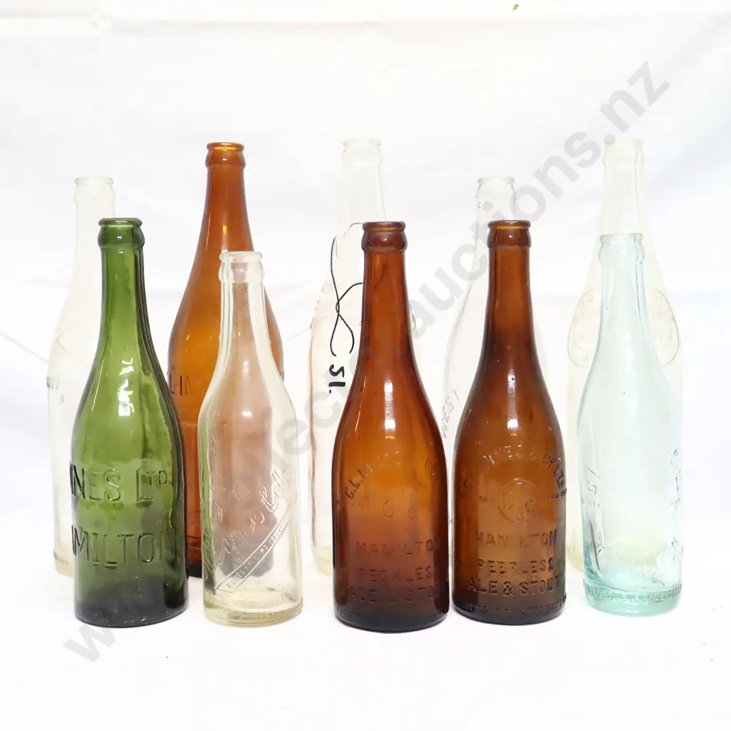 Large Collection of Vintage 12oz Embossed Crown Top Bottles Image 1++
