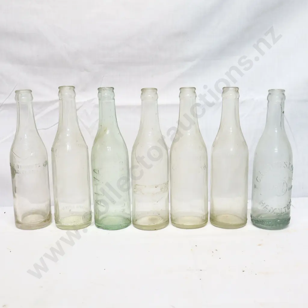Large Collection of Vintage 12oz Embossed Crown Top Bottles Image 1++
