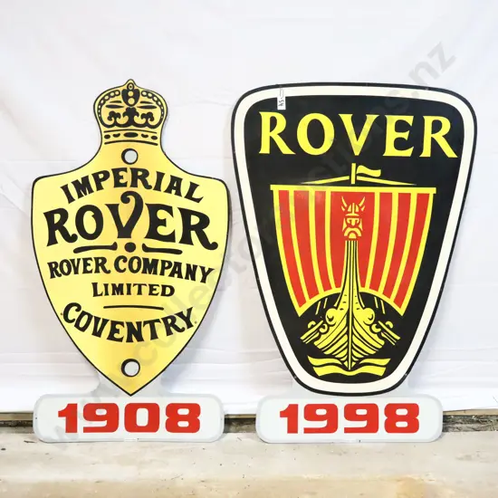 Pair of Rover Advertising Signs by Ray Bovey