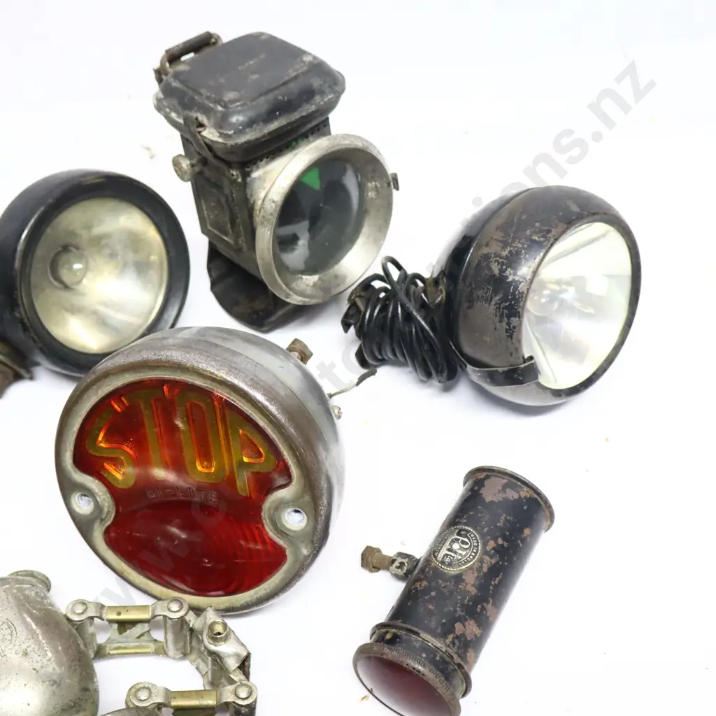Collection of Vintage Car and Bicycle Lighting. Image 1++