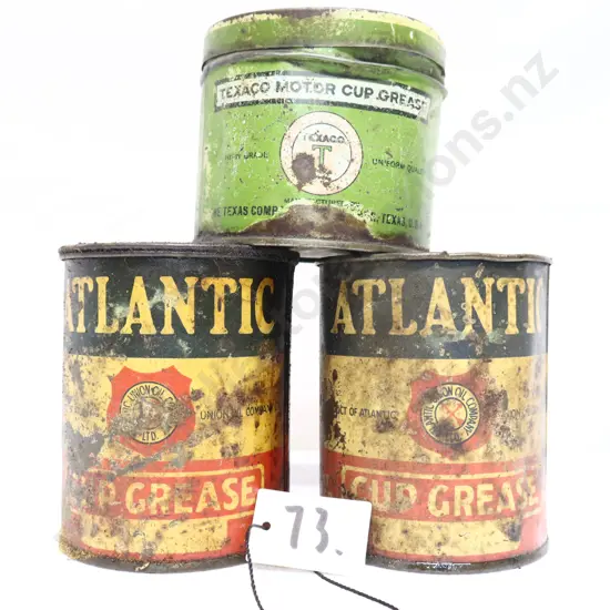 Collection of Early Vintage Grease Tins. Atlantic and Texaco.