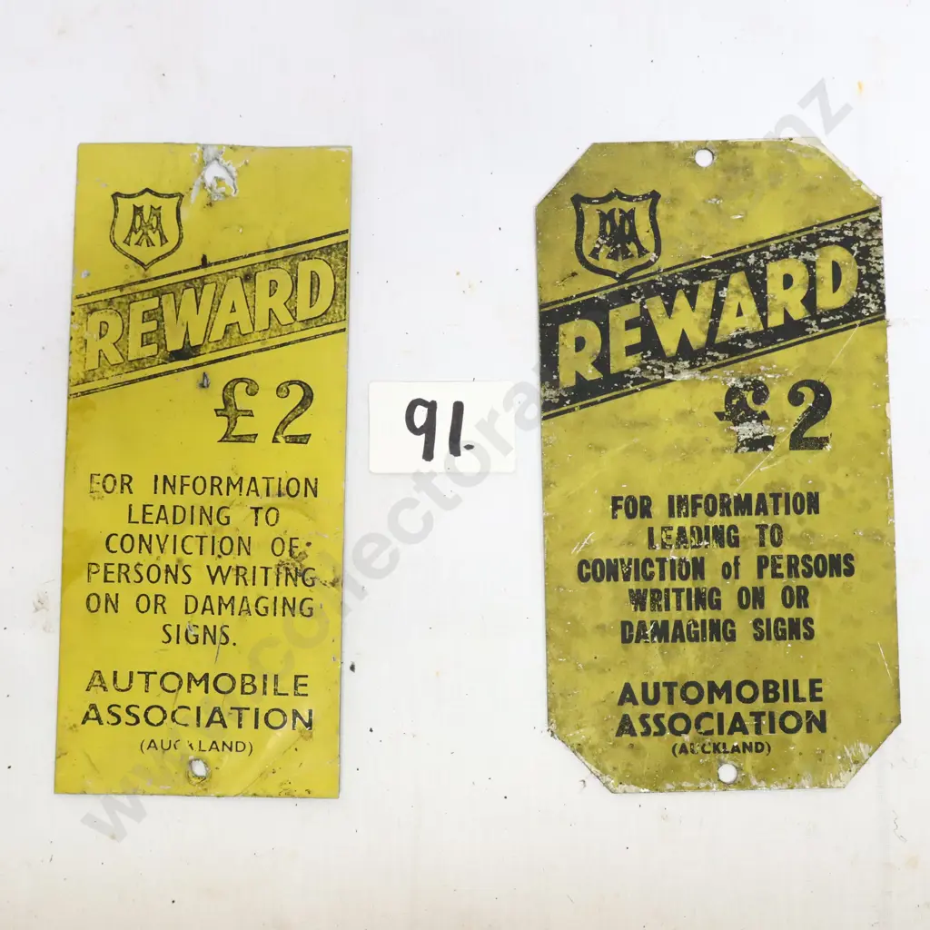 Automobile Association Reward Signs Image 1++