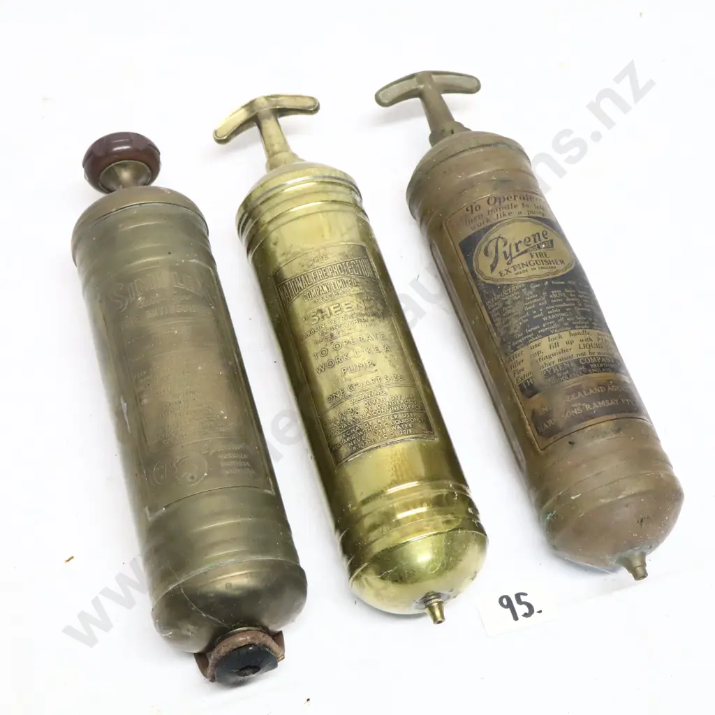 Vintage Brass Vehicle Fire Extinguishers Image 1++