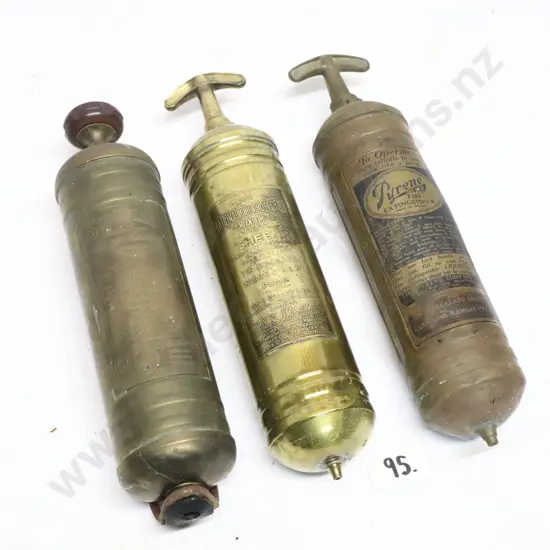 Vintage Brass Vehicle Fire Extinguishers