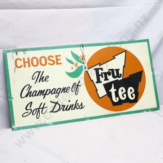 Fruitee Soft Drinks Tin Advertising Sign