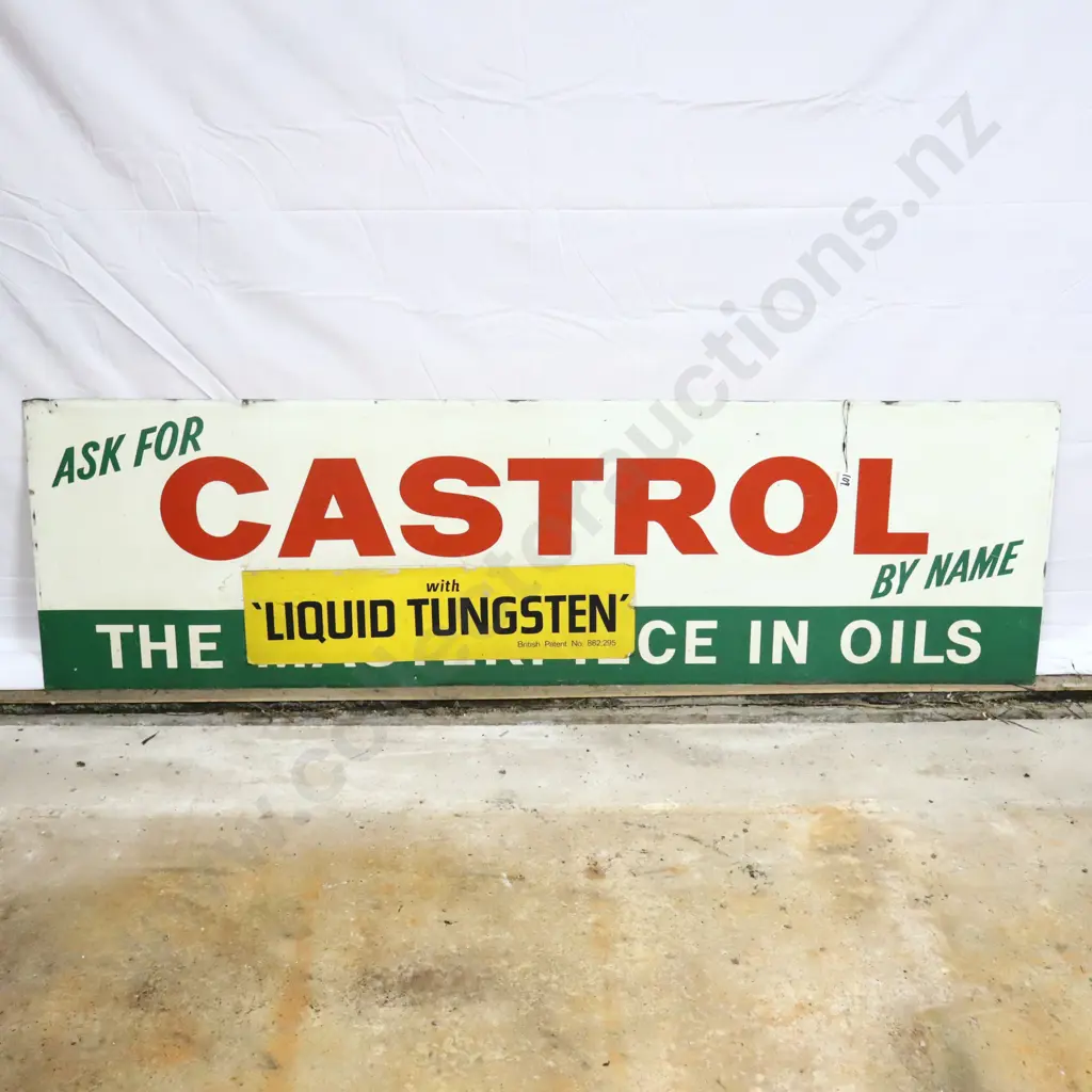 Castrol “Liquid Tungsten” Tin Advertising Sign Image 1++