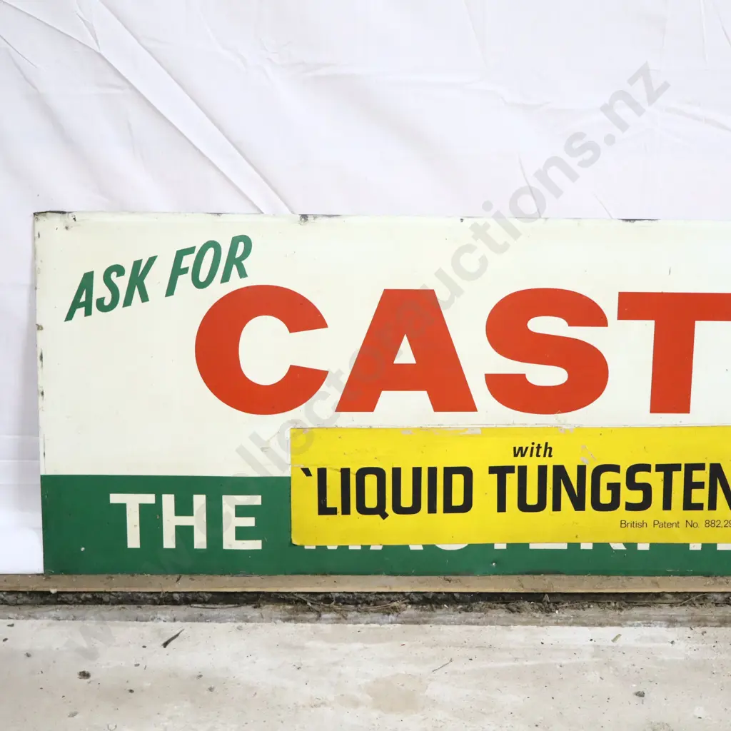 Castrol “Liquid Tungsten” Tin Advertising Sign Image 1++