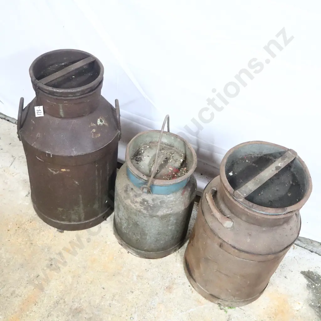Three Vintage Milk Cans Image 1++