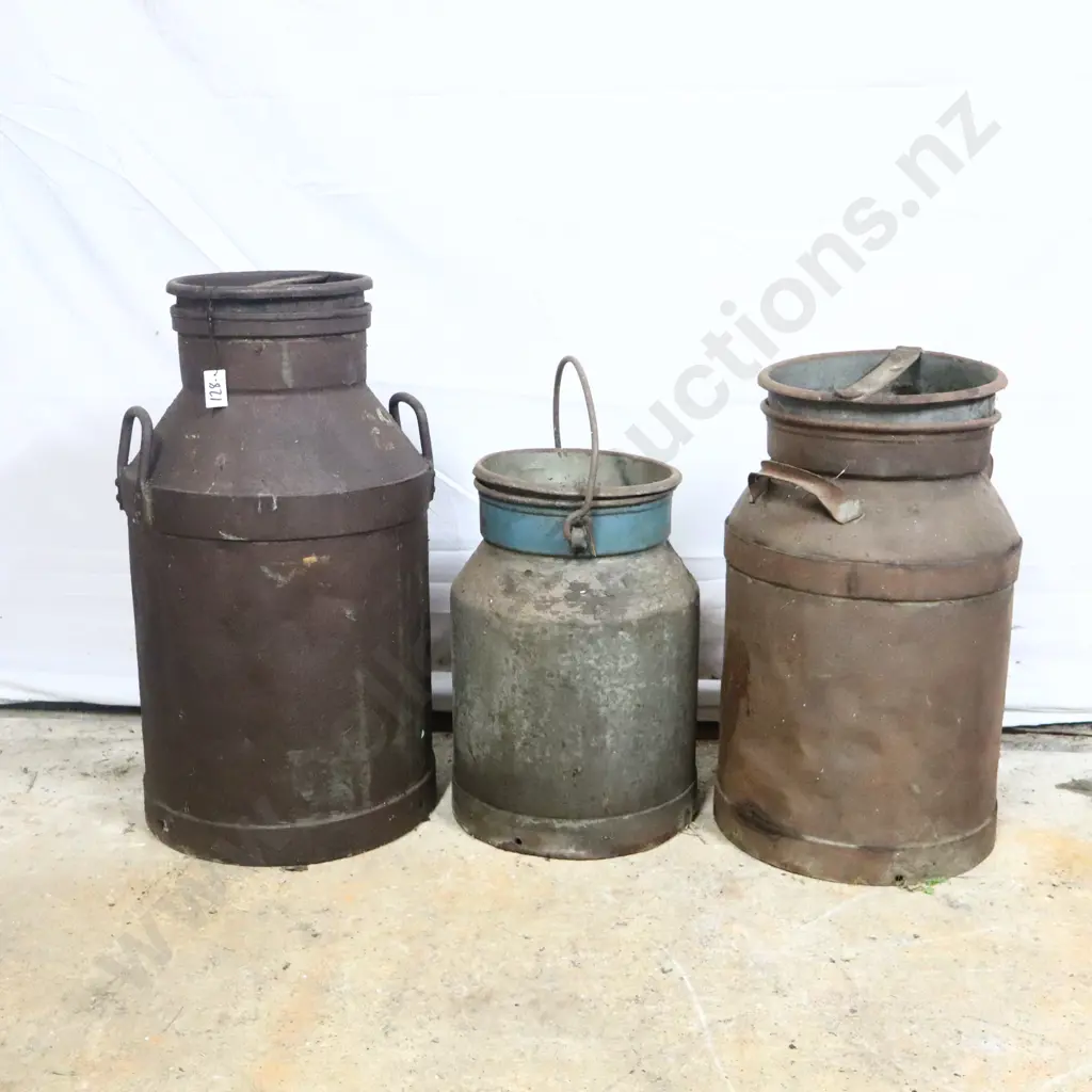 Three Vintage Milk Cans Image 1++