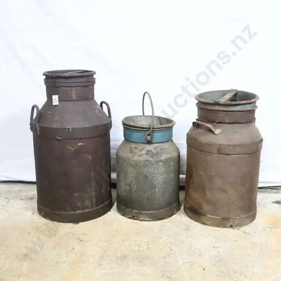 Three Vintage Milk Cans