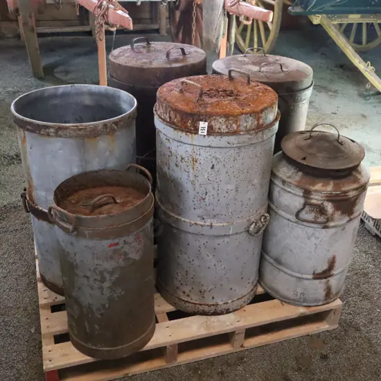 Collection of Vintage Milk and Cream Cans