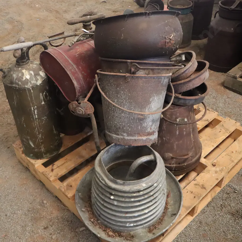 PalletAssorted Vintage Blow Lamps & Industrial Items Image 1++
