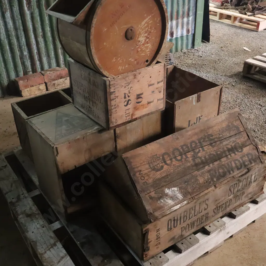 Collection of Vintage Wooden Crates Image 1++