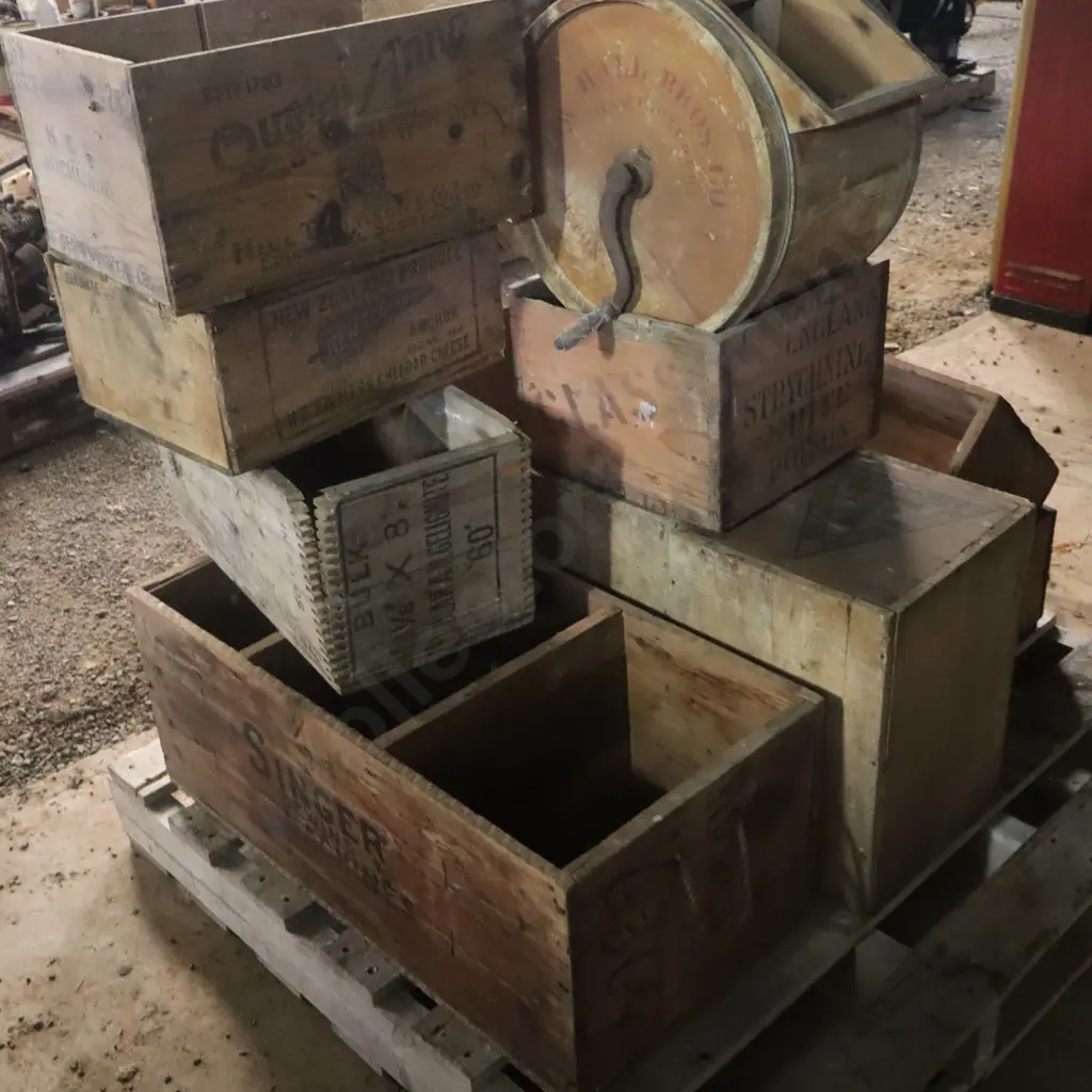 Collection of Vintage Wooden Crates Image 1++