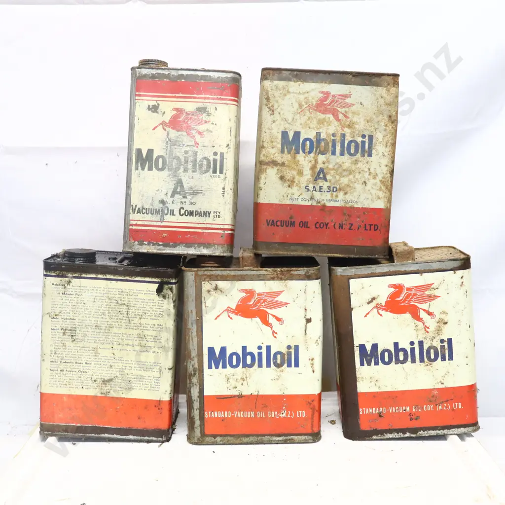 Mobiloil Oil Tin Collection Image 1++