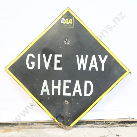 AA Auckland Give Way Ahead Sign