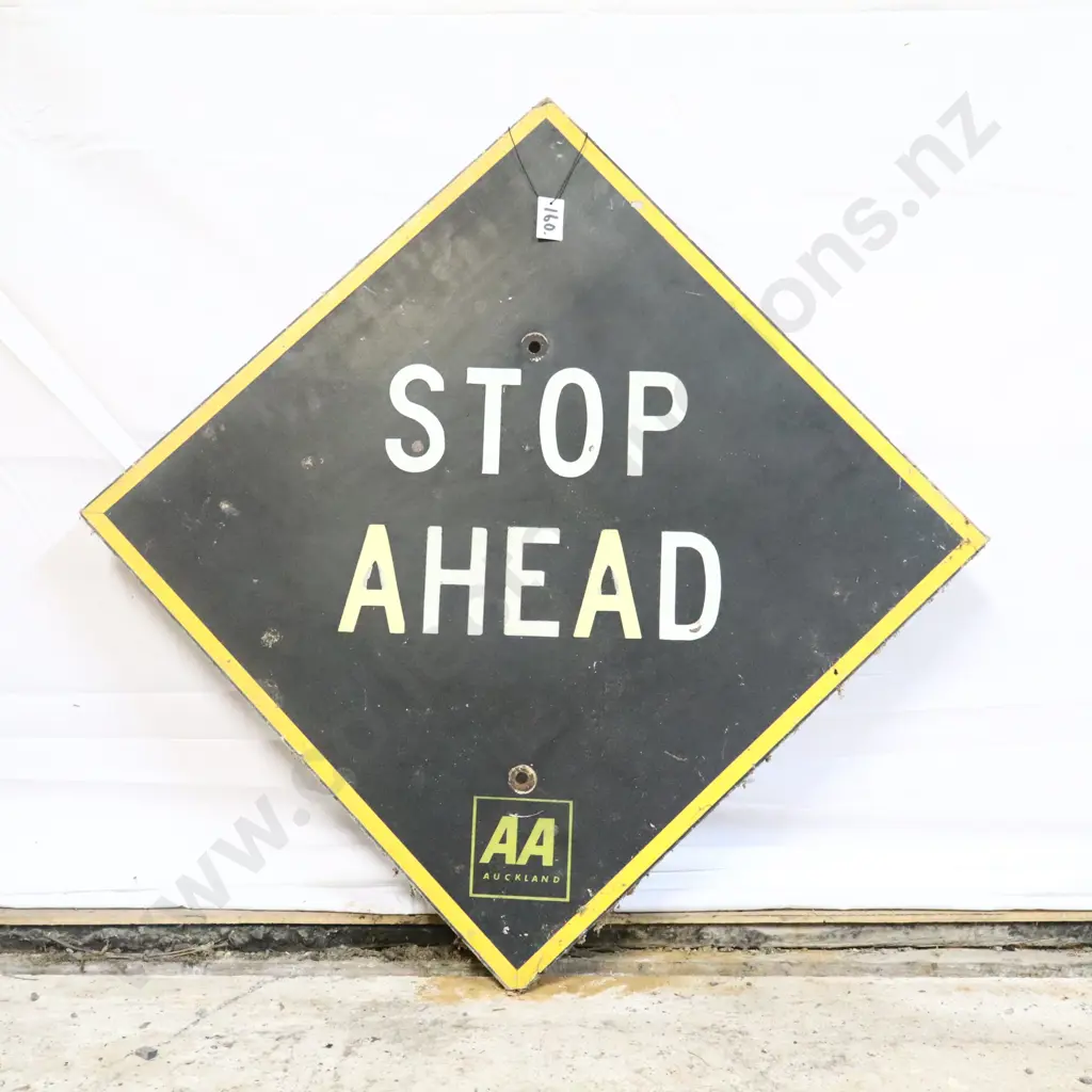 AA Auckland Stop Ahead Sign Image 1++
