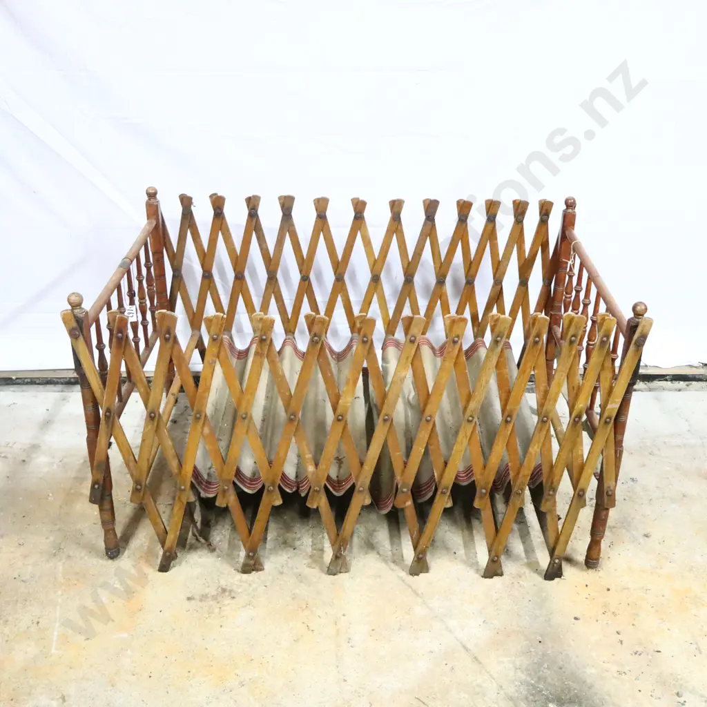 Antique Wooden Folding Baby Cot Image 1++