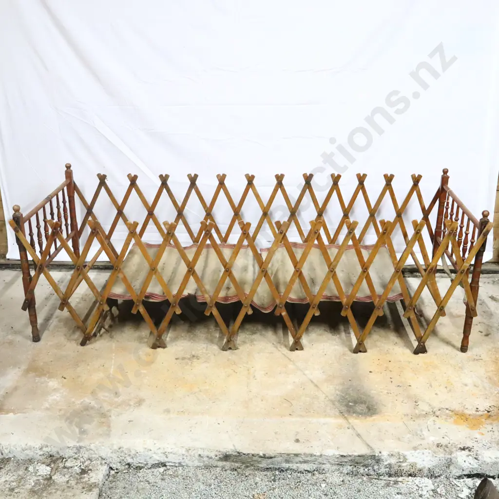 Antique Wooden Folding Baby Cot Image 1++