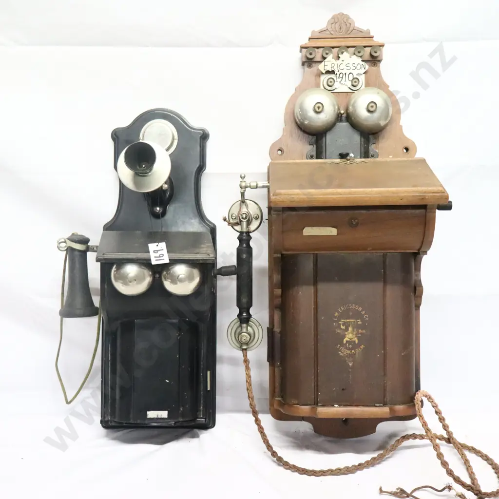 Pair of Antique Wall Telephones Image 1++