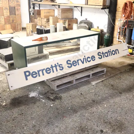 Perrett's Service Station Wooden Sign