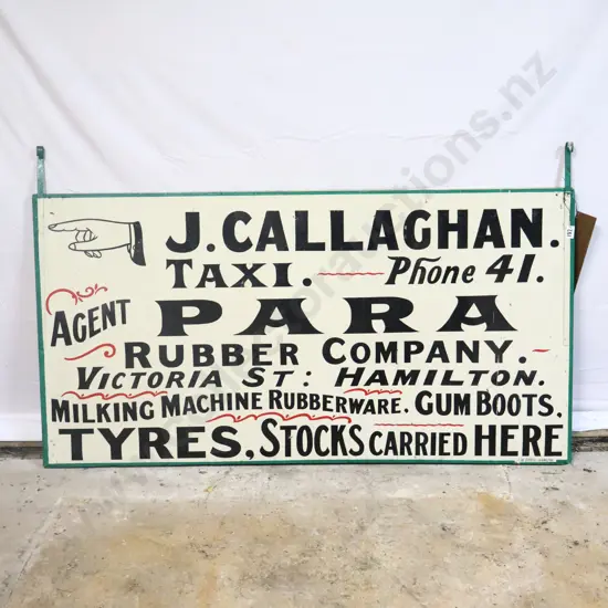 Large Hand Painted Para Rubber Company Sign
