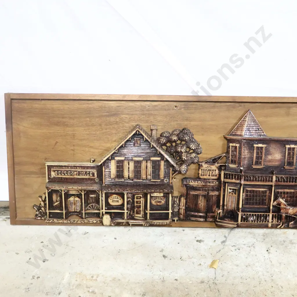 Western Saloon Style Carved Wall Plaque Image 1++