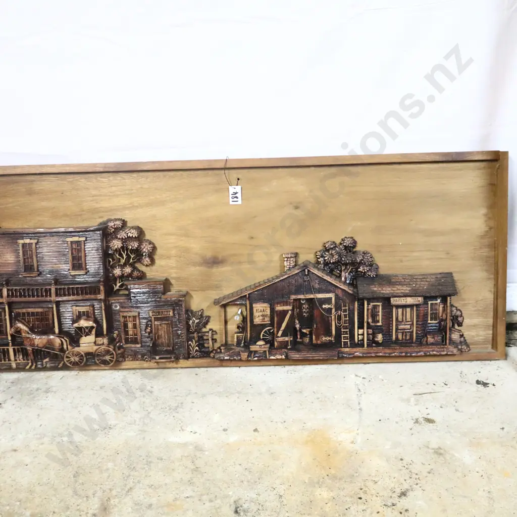 Western Saloon Style Carved Wall Plaque Image 1++