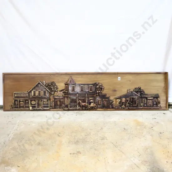 Western Saloon Style Carved Wall Plaque