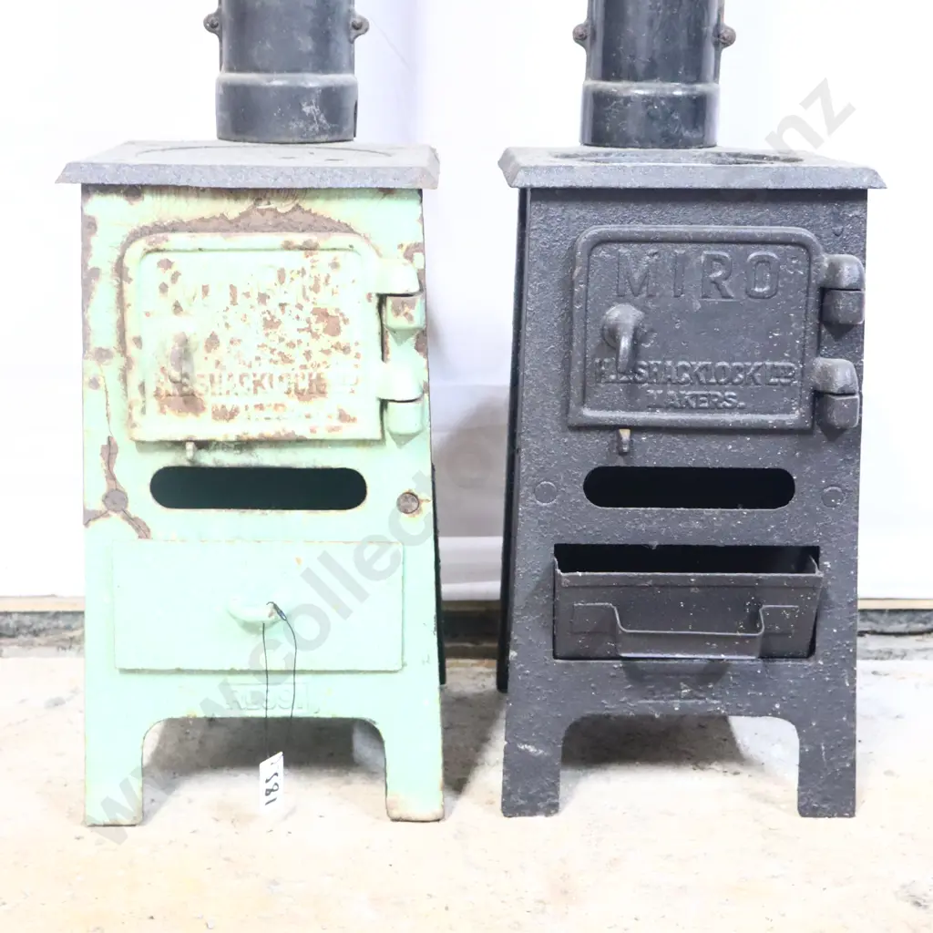 Pair of Vintage Cast Iron Camp Stoves Image 1++