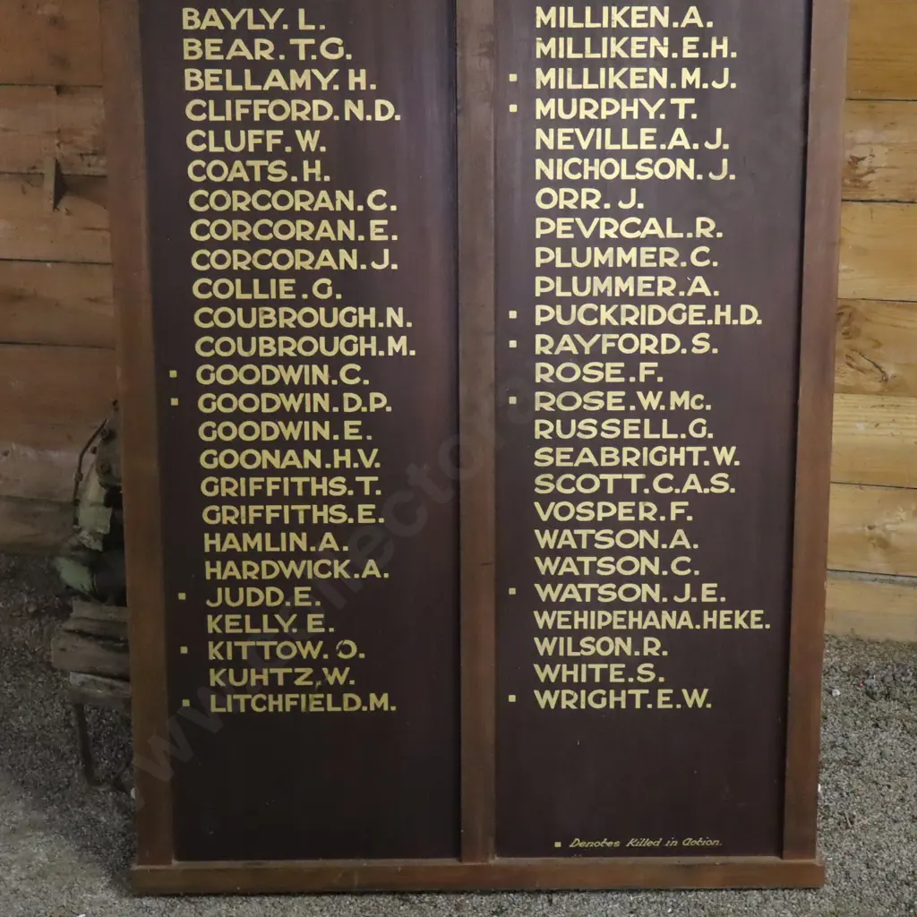 Tirau District WWI Roll of Honour Board 1914–1918 Image 1++