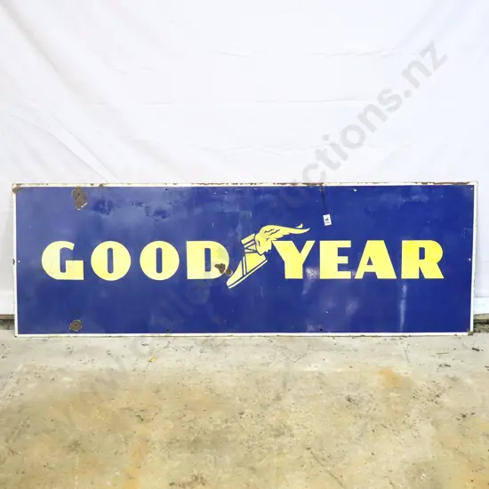Large Goodyear Enamel Advertising Sign