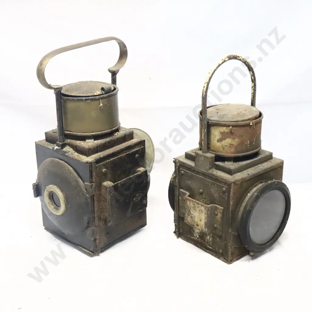 Pair of Antique Railway Lanterns Image 1++