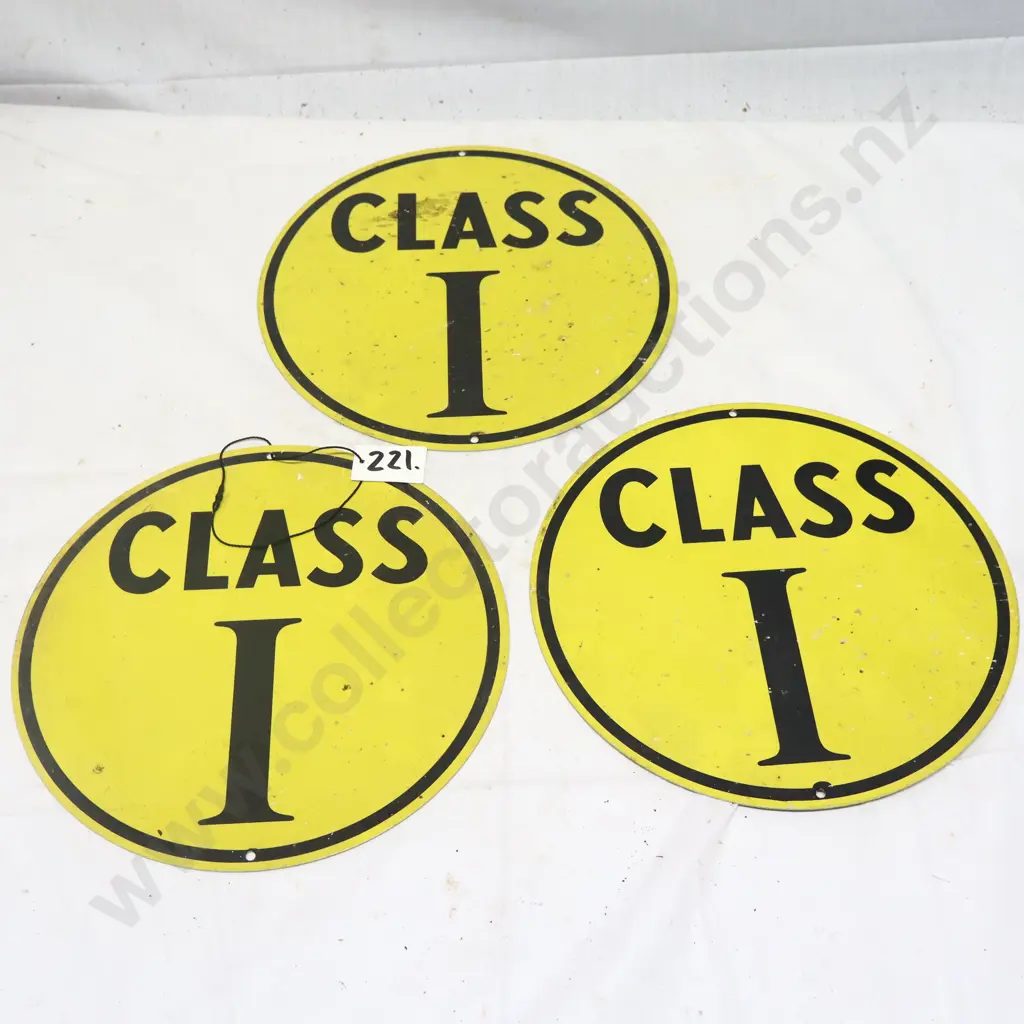 Three Class I Signs NEW OLD STOCK Image 1++