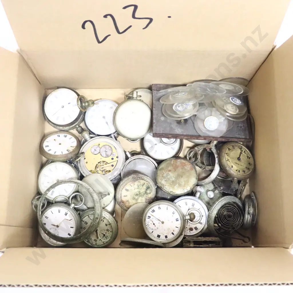 Collection of Antique Pocket Watches and Dials Image 1++