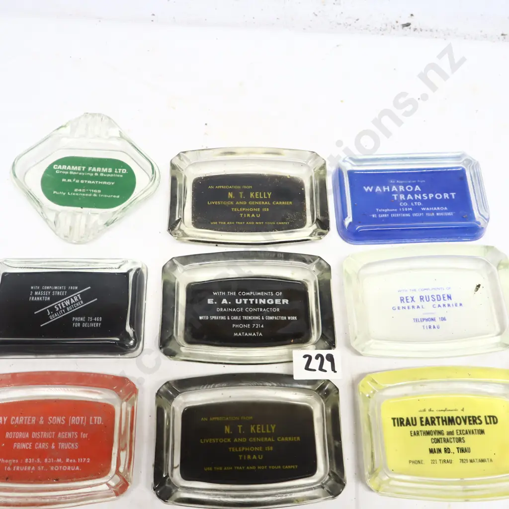 Collection of Vintage Advertising Ashtrays Image 1++