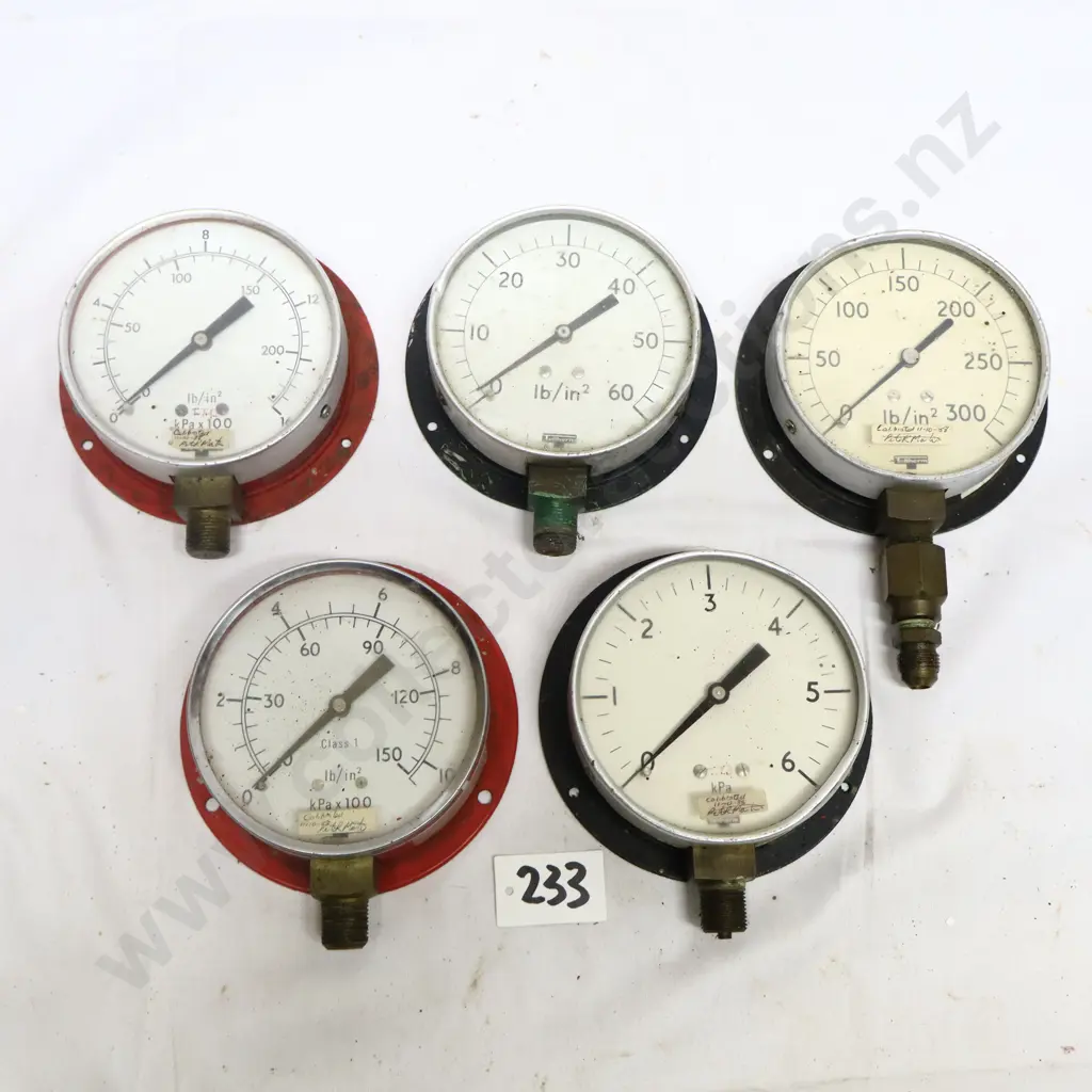 Vintage Industrial Pressure Gauges Image 1++
