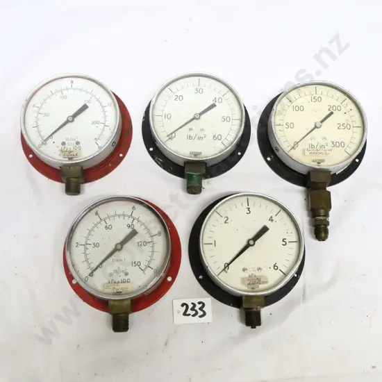 Vintage Industrial Pressure Gauges