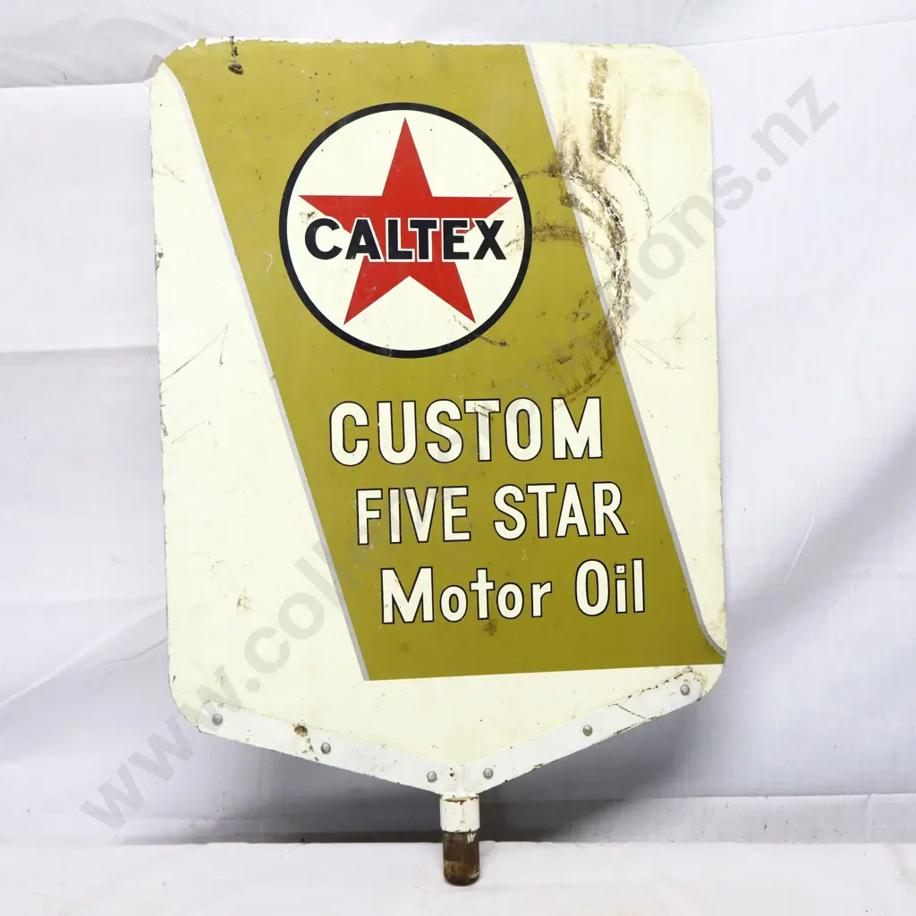 Double SidedCaltex Custom Five Star Motor Oil Sign Image 1++