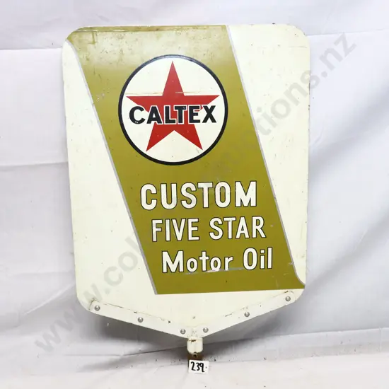 Double SidedCaltex Custom Five Star Motor Oil Sign