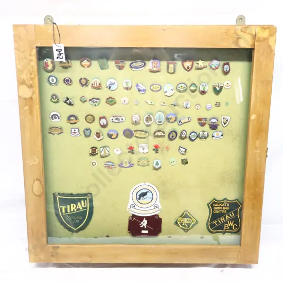 Bowling Club Badge & Memorabilia Display Case