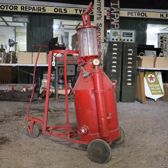 Vintage Workshop Acetelyn Tank And Trolley