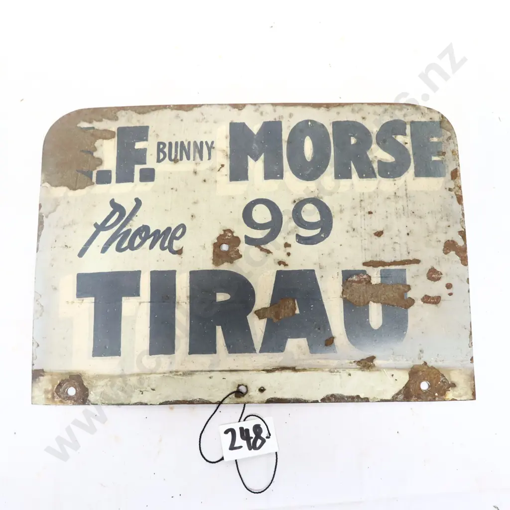 Original H.F. Morse Early Tirau Garage Sign Image 1++