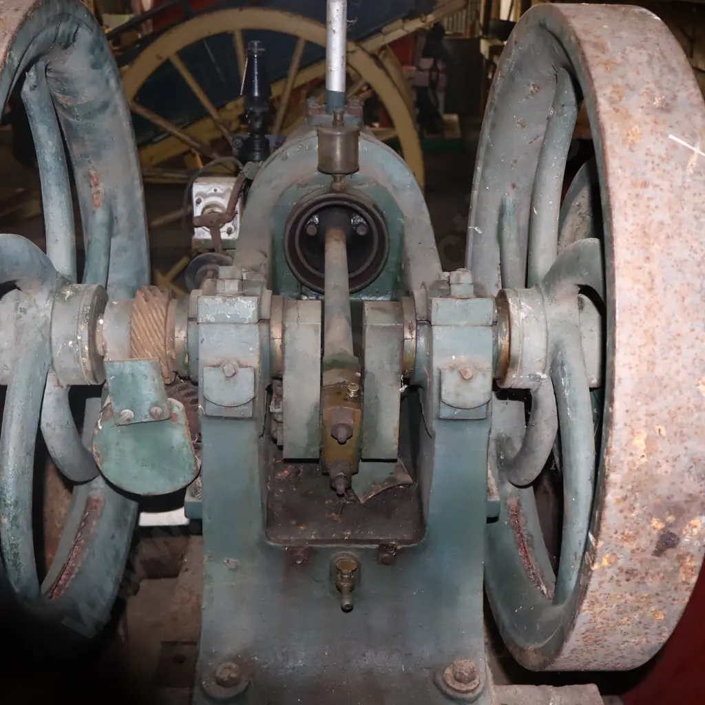 Vintage Stationary Engine on Hornsby Cart, National Engine?? No Markings. Appears Ceased. Image 1++