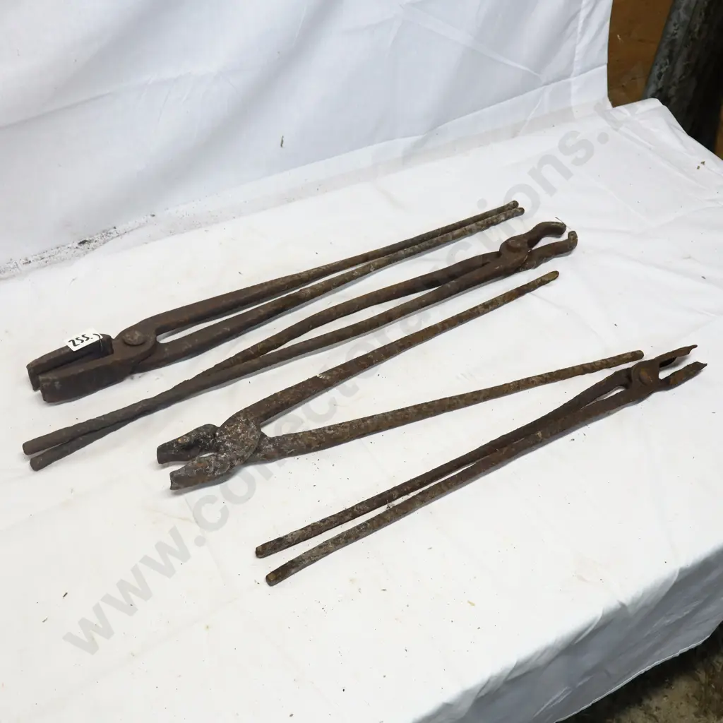 Collection of Antique Blacksmith Tongs Image 1++