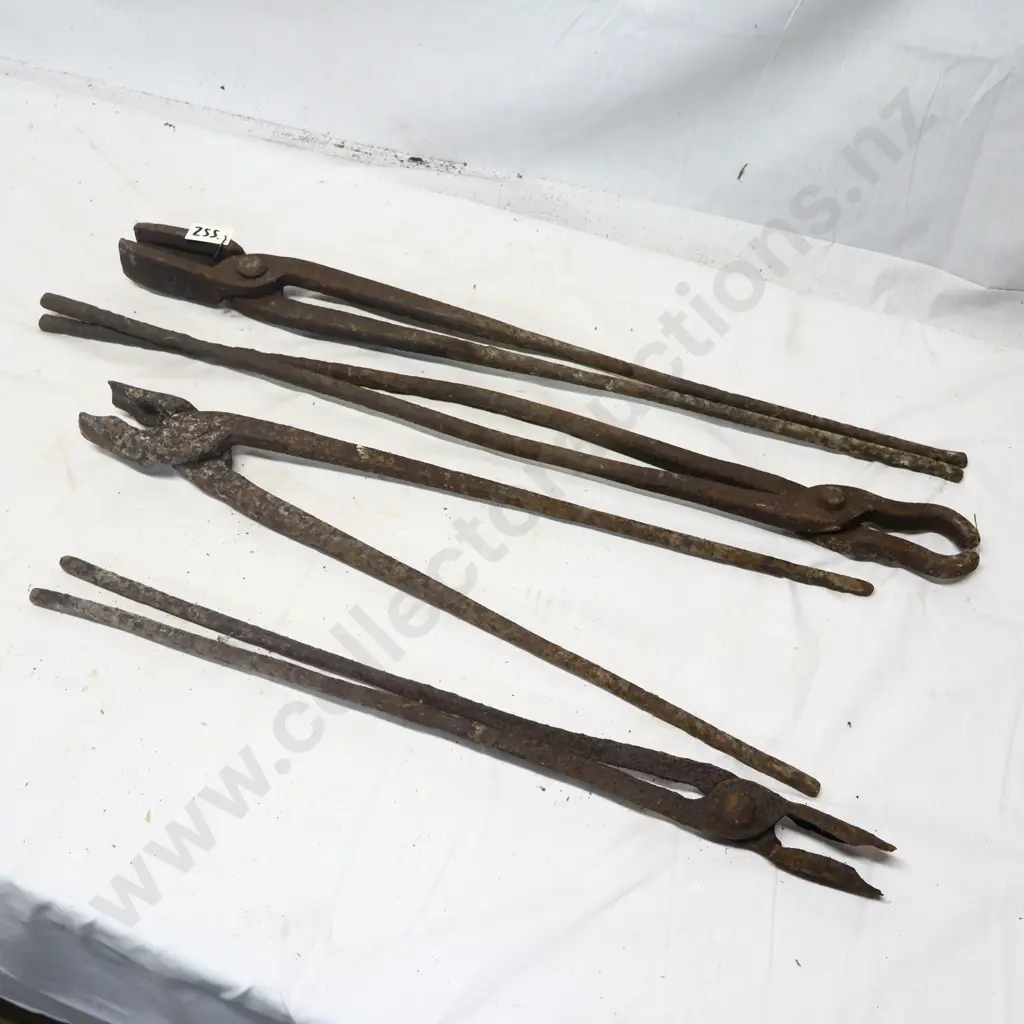 Collection of Antique Blacksmith Tongs Image 1++