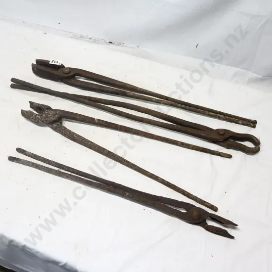 Collection of Antique Blacksmith Tongs
