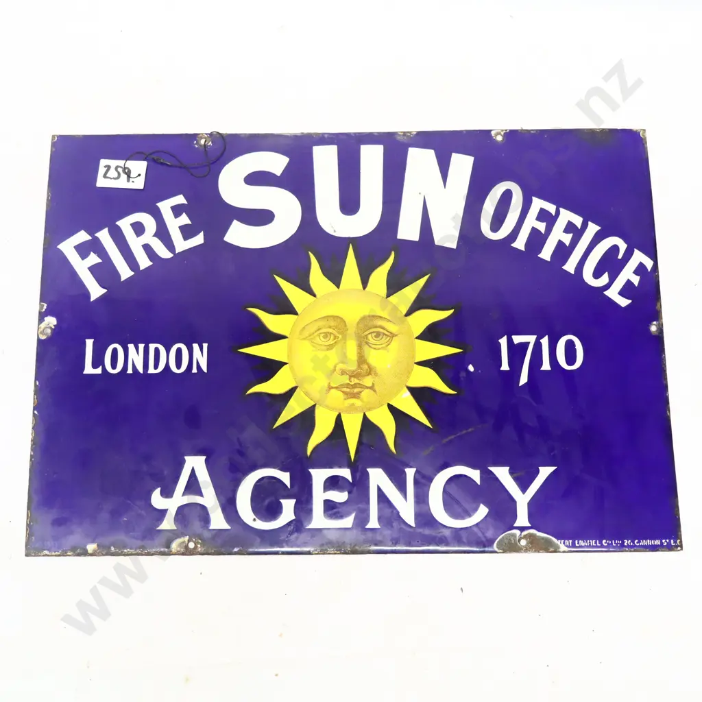 Fire Sun Office London Enamel Sign Image 1++