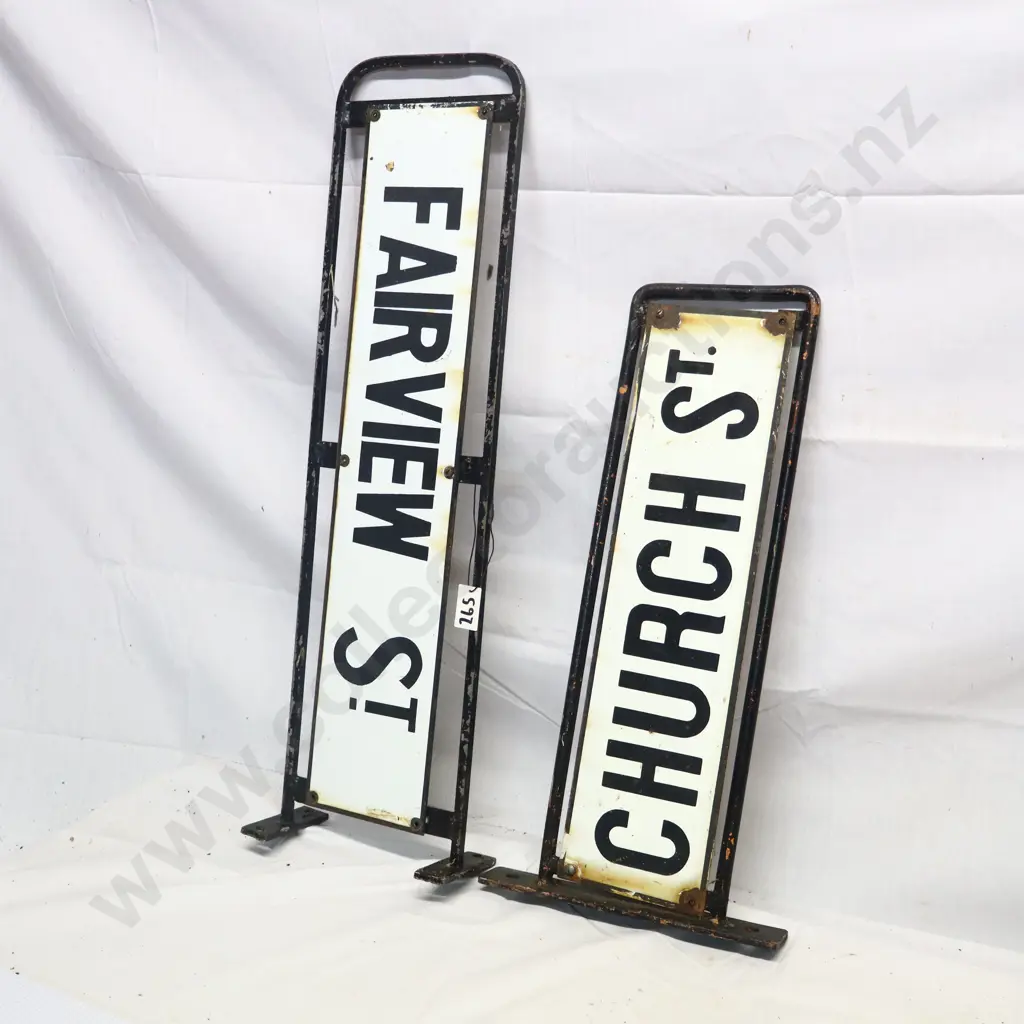 Enamel Street Signs x 2. Church and Fairview St. Image 1++