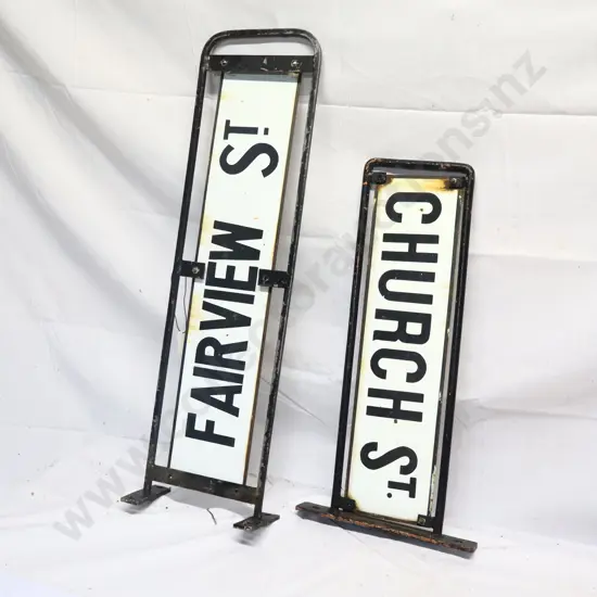 Enamel Street Signs x 2. Church and Fairview St.